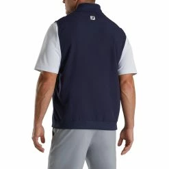 FootJoy Stretch Woven Vest With Knit Accents -Shoes Sales Shop footjoy stetch woven vest with knit accents navy 02 24814.1673901543