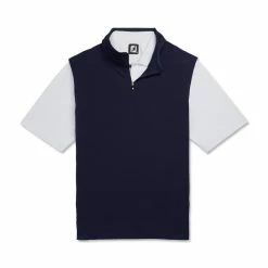 FootJoy Stretch Woven Vest With Knit Accents -Shoes Sales Shop footjoy stetch woven vest with knit accents navy 04 71696.1673903036