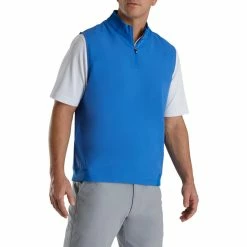 FootJoy Stretch Woven Vest With Knit Accents -Shoes Sales Shop footjoy stetch woven vest with knit accents royal 01 24055.1673901376