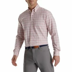 FootJoy Super Soft Woven Plaid Shirt 52 FootJoy Super Soft Woven Plaid Shirt -Shoes Sales Shop footjoy super soft woven plaid shirt white coral pink graphite 01 43825.1671653343