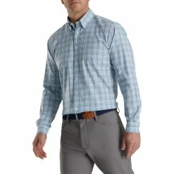 FootJoy Super Soft Woven Plaid Shirt 48 FootJoy Super Soft Woven Plaid Shirt -Shoes Sales Shop footjoy super soft woven plaid shirt white dusk blue ink 01 31344.1671650609
