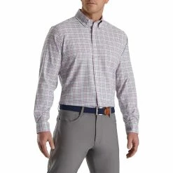 FootJoy Super Soft Woven Plaid Shirt 44 FootJoy Super Soft Woven Plaid Shirt -Shoes Sales Shop footjoy super soft woven plaid shirt white lavender sage navy 01 56018.1671653304