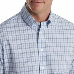 FootJoy Super Soft Woven Plaid Shirt 38 FootJoy Super Soft Woven Plaid Shirt -Shoes Sales Shop footjoy super soft woven plaid shirt white light ocean 03 36816.1671650329