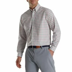 FootJoy Super Soft Woven Plaid Shirt 58 FootJoy Super Soft Woven Plaid Shirt -Shoes Sales Shop footjoy super soft woven plaid shirt white sea green watermelon 01 13725.1671653727