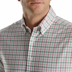 FootJoy Super Soft Woven Plaid Shirt 42 FootJoy Super Soft Woven Plaid Shirt -Shoes Sales Shop footjoy super soft woven plaid shirt white sea green watermelon 03 78406.1671652599