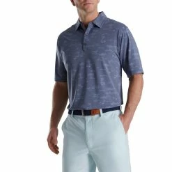 FootJoy Tropic Golf Print Lisle Self Collar Polo -Shoes Sales Shop footjoy tropic golf print lisle self collar polo bluestone denim 01 05441.1673902388