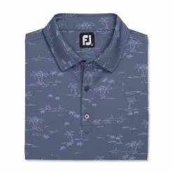 FootJoy Tropic Golf Print Lisle Self Collar Polo -Shoes Sales Shop footjoy tropic golf print lisle self collar polo bluestone denim 04 23864.1673906601
