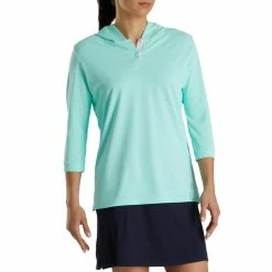 FootJoy Women's 3/4 Sleeve Pinstripe Hoodie 23 FootJoy Women's 3/4 Sleeve Pinstripe Hoodie -Shoes Sales Shop footjoy womens 3 4 sleeve pinstripe hoodie aquamarine 02 63091.1633109315