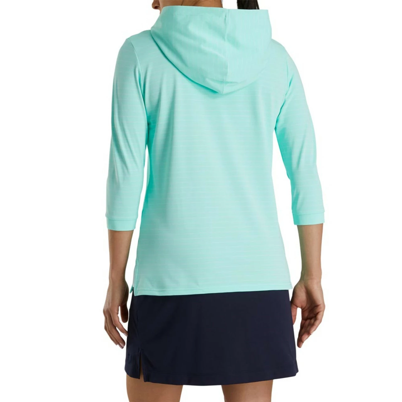 FootJoy Women's 3/4 Sleeve Pinstripe Hoodie 13 FootJoy Women's 3/4 Sleeve Pinstripe Hoodie - Image 11