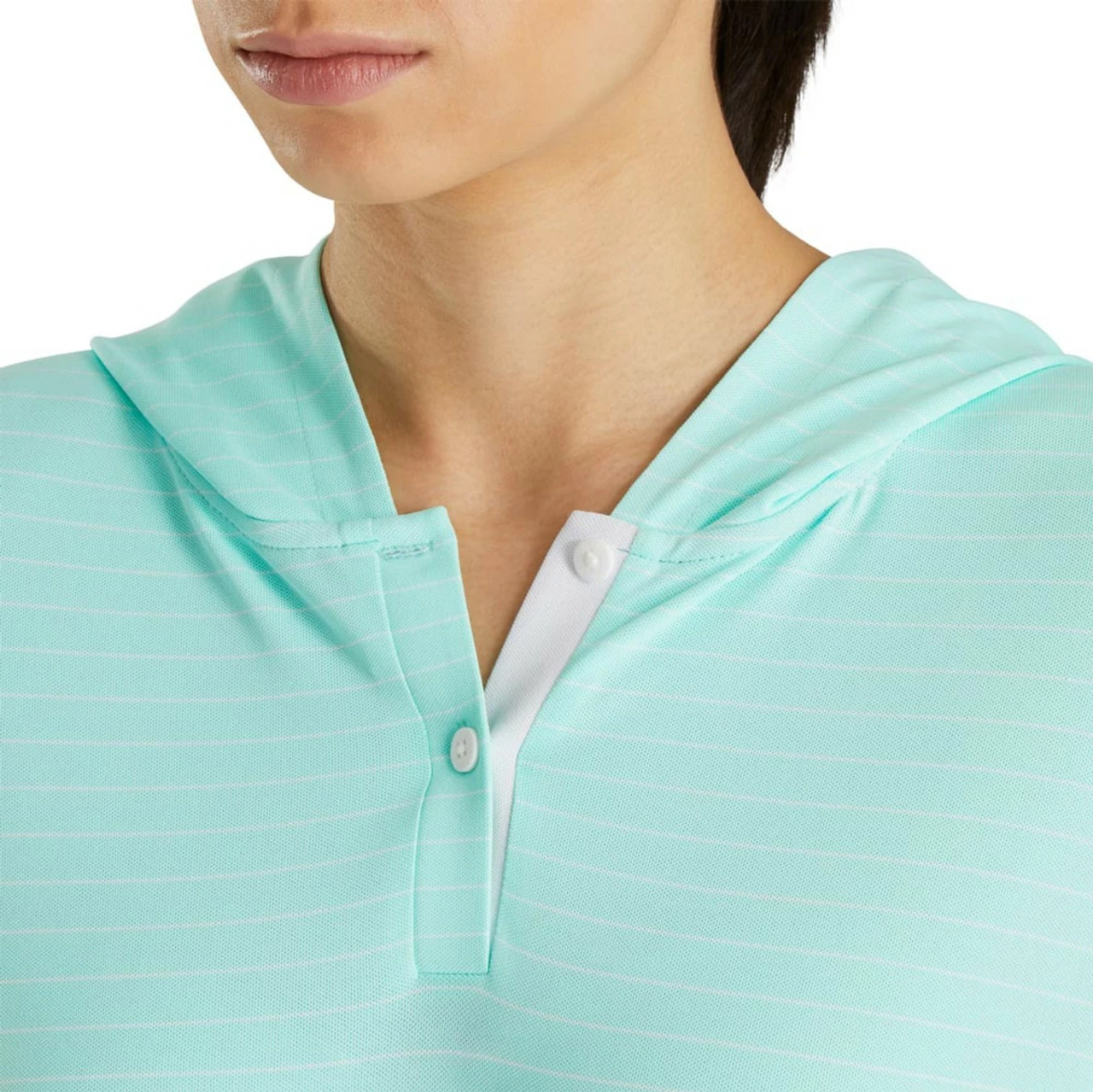 FootJoy Women's 3/4 Sleeve Pinstripe Hoodie 14 FootJoy Women's 3/4 Sleeve Pinstripe Hoodie - Image 12