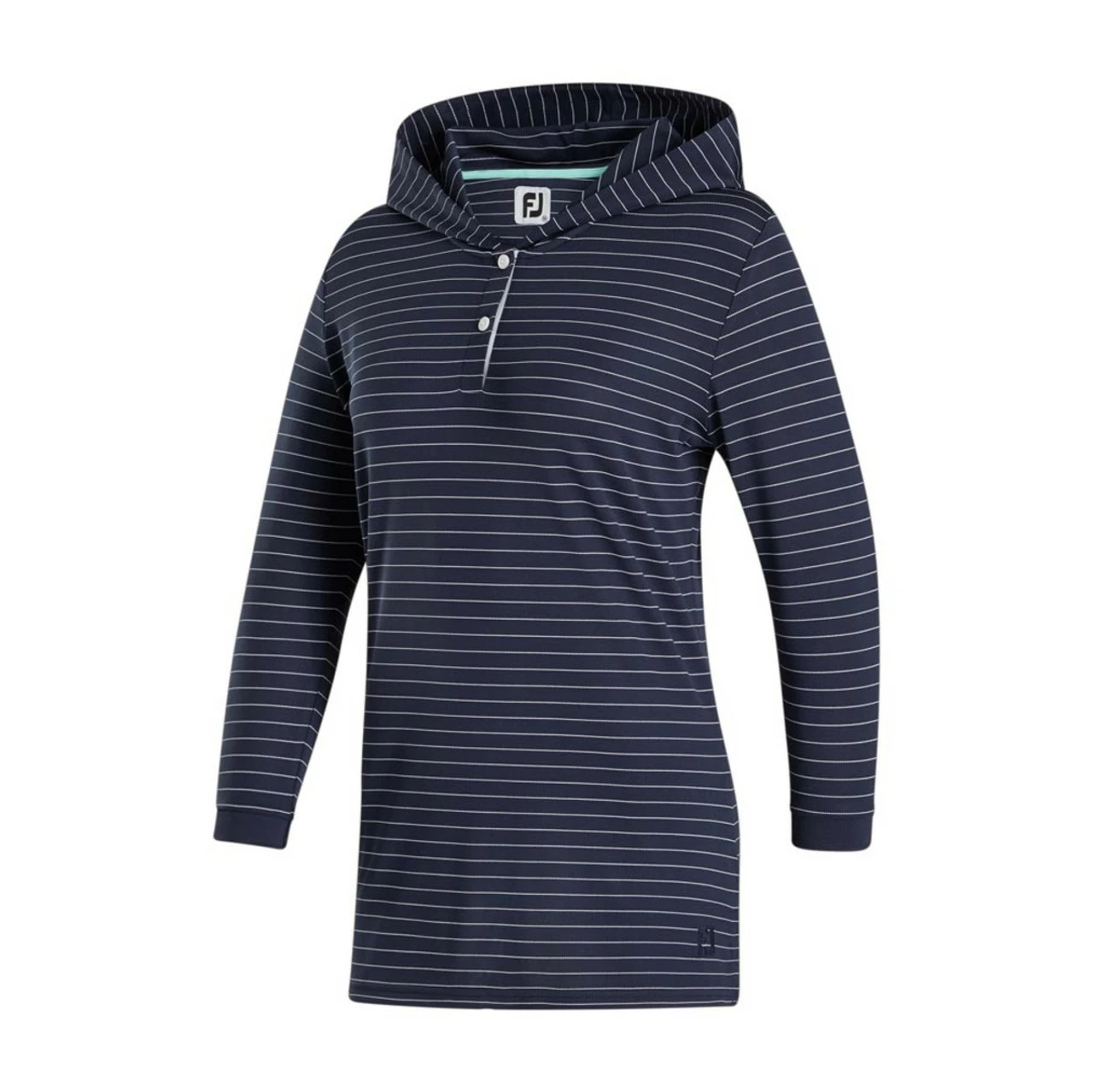 FootJoy Women's 3/4 Sleeve Pinstripe Hoodie 3 FootJoy Women's 3/4 Sleeve Pinstripe Hoodie