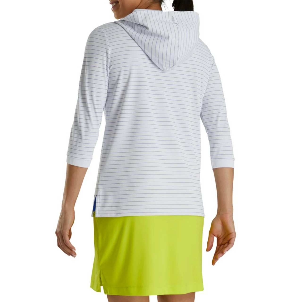 FootJoy Women's 3/4 Sleeve Pinstripe Hoodie 9 FootJoy Women's 3/4 Sleeve Pinstripe Hoodie - Image 7