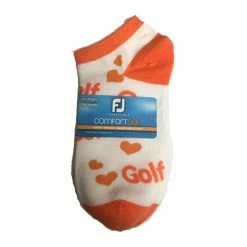 FootJoy Women's ComfortSof Low Cut Heart Print Fashion Sock -Shoes Sales Shop footjoy womens comfortsof low cut heart print fashion sock white orange 01 50847.1671656278