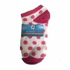 FootJoy Women's ComfortSof Low Cut Polka Dot Print Fashion Sock -Shoes Sales Shop footjoy womens comfortsof low cut polka dot print fashion sock white pink 01 24309.1671654815