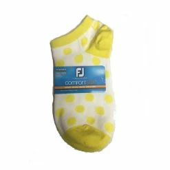 FootJoy Women's ComfortSof Low Cut Polka Dot Print Fashion Sock -Shoes Sales Shop footjoy womens comfortsof low cut polka dot print fashion sock white yellow 01 72392.1671654816
