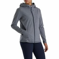 FootJoy Women's Full-Zip Hoodie 20 FootJoy Women's Full-Zip Hoodie -Shoes Sales Shop footjoy womens full zip hoodie navy heather 02 03520.1676590186