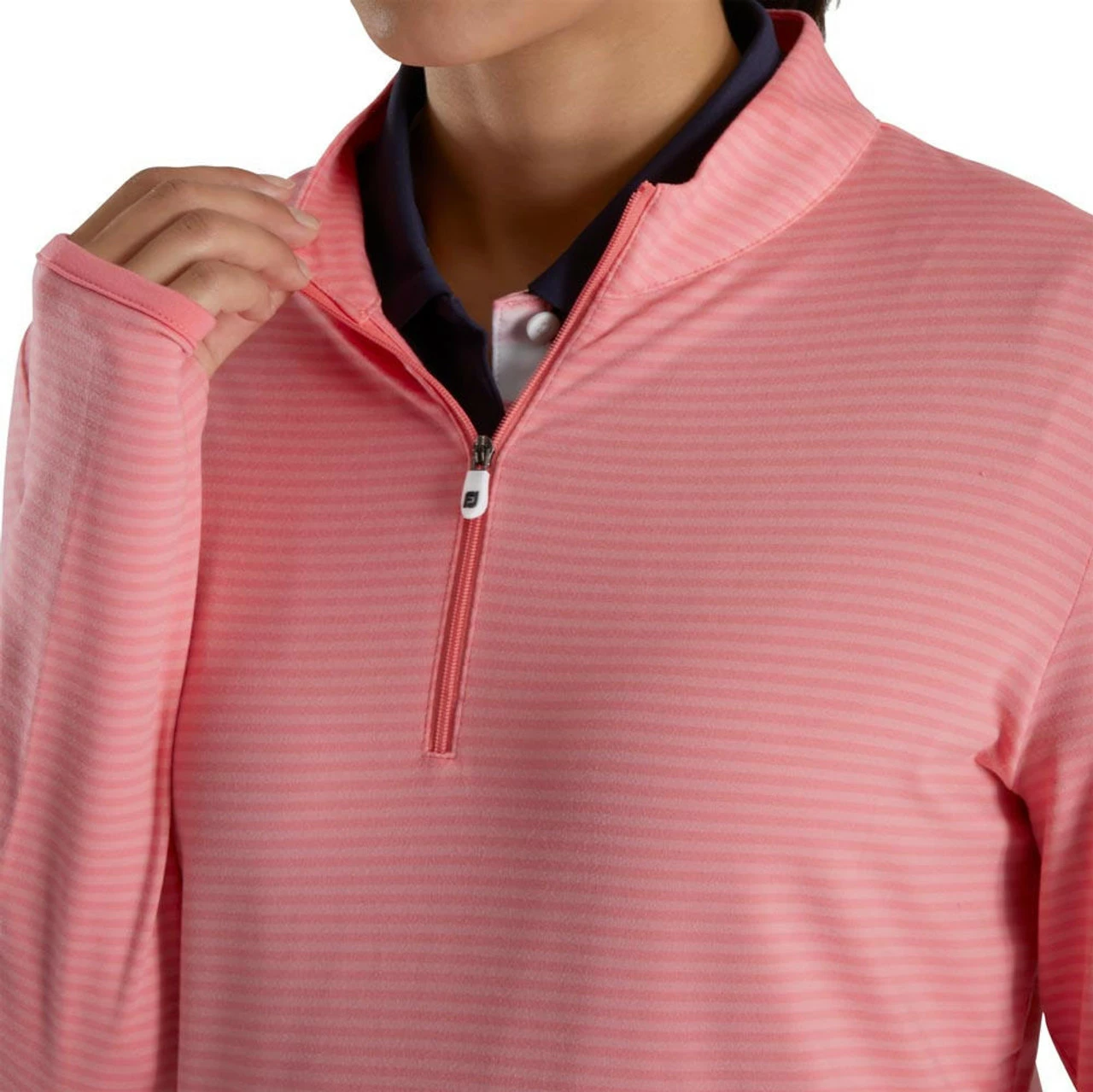 FootJoy Women's Half-Zip Tonal Stripe Mid-Layer 17 FootJoy Women's Half-Zip Tonal Stripe Mid-Layer - Image 15