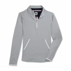 FootJoy Women's Half-Zip Tonal Stripe Mid-Layer 50 FootJoy Women's Half-Zip Tonal Stripe Mid-Layer -Shoes Sales Shop footjoy womens half zip tonal stripe mid layer grey 01 60854.1676589848
