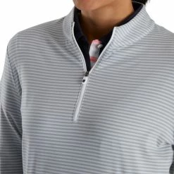 FootJoy Women's Half-Zip Tonal Stripe Mid-Layer 57 FootJoy Women's Half-Zip Tonal Stripe Mid-Layer -Shoes Sales Shop footjoy womens half zip tonal stripe mid layer grey 04 92245.1676597565