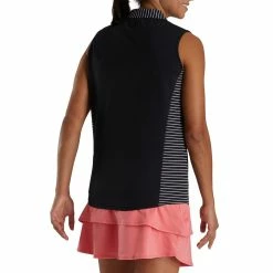 FootJoy Women's Open Placket Sleeveless Polo -Shoes Sales Shop footjoy womens open placket sleeveless polo black 03 44943.1673285373