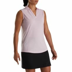 FootJoy Women's Open Placket Sleeveless Polo -Shoes Sales Shop footjoy womens open placket sleeveless polo pink 01 05665.1673285467