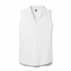 FootJoy Women's Open Placket Sleeveless Polo -Shoes Sales Shop footjoy womens open placket sleeveless polo white 01 58183.1673285373