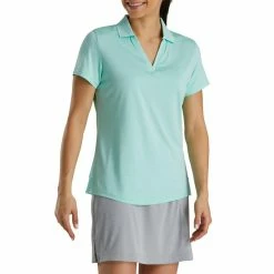 FootJoy Women's Open Placket Space Dye Polo 28 FootJoy Women's Open Placket Space Dye Polo -Shoes Sales Shop footjoy womens open placket space dye polo aquamarine white 02 54391.1631902166