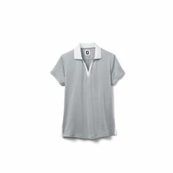 FootJoy Women's Open Placket Space Dye Polo 22 FootJoy Women's Open Placket Space Dye Polo -Shoes Sales Shop footjoy womens open placket space dye polo grey white 01 80741.1631902166