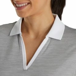 FootJoy Women's Open Placket Space Dye Polo 25 FootJoy Women's Open Placket Space Dye Polo -Shoes Sales Shop footjoy womens open placket space dye polo grey white 04 86780.1631902167