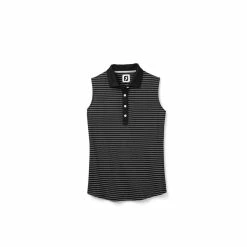 FootJoy Women's Sleeveless Pinstripe Polo -Shoes Sales Shop footjoy womens sleeveless pinstripe polo black 01 64595.1633122943