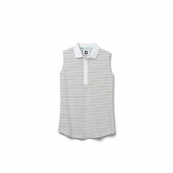 FootJoy Women's Sleeveless Pinstripe Polo -Shoes Sales Shop footjoy womens sleeveless pinstripe polo white 01 46442.1633122943