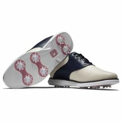 FootJoy Women's Traditions Saddle Golf Shoes -Shoes Sales Shop footjoy womens traditions saddle golf shoes cream navy 06 68045.1676595236