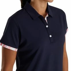 FootJoy Women's Watercolor Trim Polo 33 FootJoy Women's Watercolor Trim Polo -Shoes Sales Shop footjoy womens watercolor trim polo navy 04 47523.1676589546