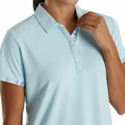 FootJoy Women's Watercolor Trim Polo 41 FootJoy Women's Watercolor Trim Polo -Shoes Sales Shop footjoy womens watercolor trim polo sky 04 89601.1676588358