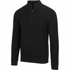 Greg Norman Performance Blend Lined 1/4 Zip Wind Sweater -Shoes Sales Shop greg norman performance blend lined 1 4 zip wind sweater black 01 88144.1659043397