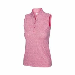 Greg Norman Women's Heathered Dot Sleeveless Polo -Shoes Sales Shop greg norman womens heathered dot sleeveless polo coral guava 01 38371.1651765028