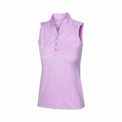 Greg Norman Women's Heathered Dot Sleeveless Polo -Shoes Sales Shop greg norman womens heathered dot sleeveless polo primrose 01 02980.1651765028