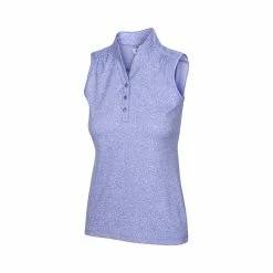Greg Norman Women's Heathered Dot Sleeveless Polo -Shoes Sales Shop greg norman womens heathered dot sleeveless polo sweet iris 01 41050.1651765028