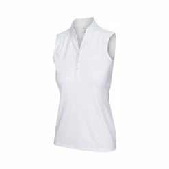 Greg Norman Women's Heathered Dot Sleeveless Polo -Shoes Sales Shop greg norman womens heathered dot sleeveless polo white 01 43506.1651765028