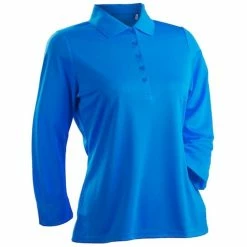 Nancy Lopez Luster 3/4 Sleeve Polo -Shoes Sales Shop nancy lopez luster 3 4 sleeve polo blue bird 01 35023.1633540841