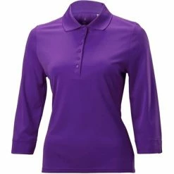 Nancy Lopez Luster 3/4 Sleeve Polo -Shoes Sales Shop nancy lopez luster 3 4 sleeve polo grape 01 40906.1633540841