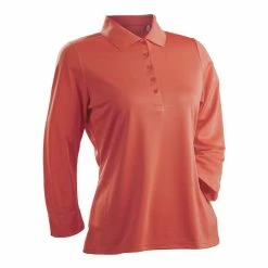 Nancy Lopez Luster 3/4 Sleeve Polo -Shoes Sales Shop nancy lopez luster 3 4 sleeve polo tangerine 01 98221.1633540841