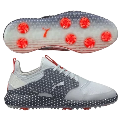 Puma Men's Limited Edition PWRADAPT Caged USA Golf Shoes - High Rise/Navy Blazer/High Risk Red