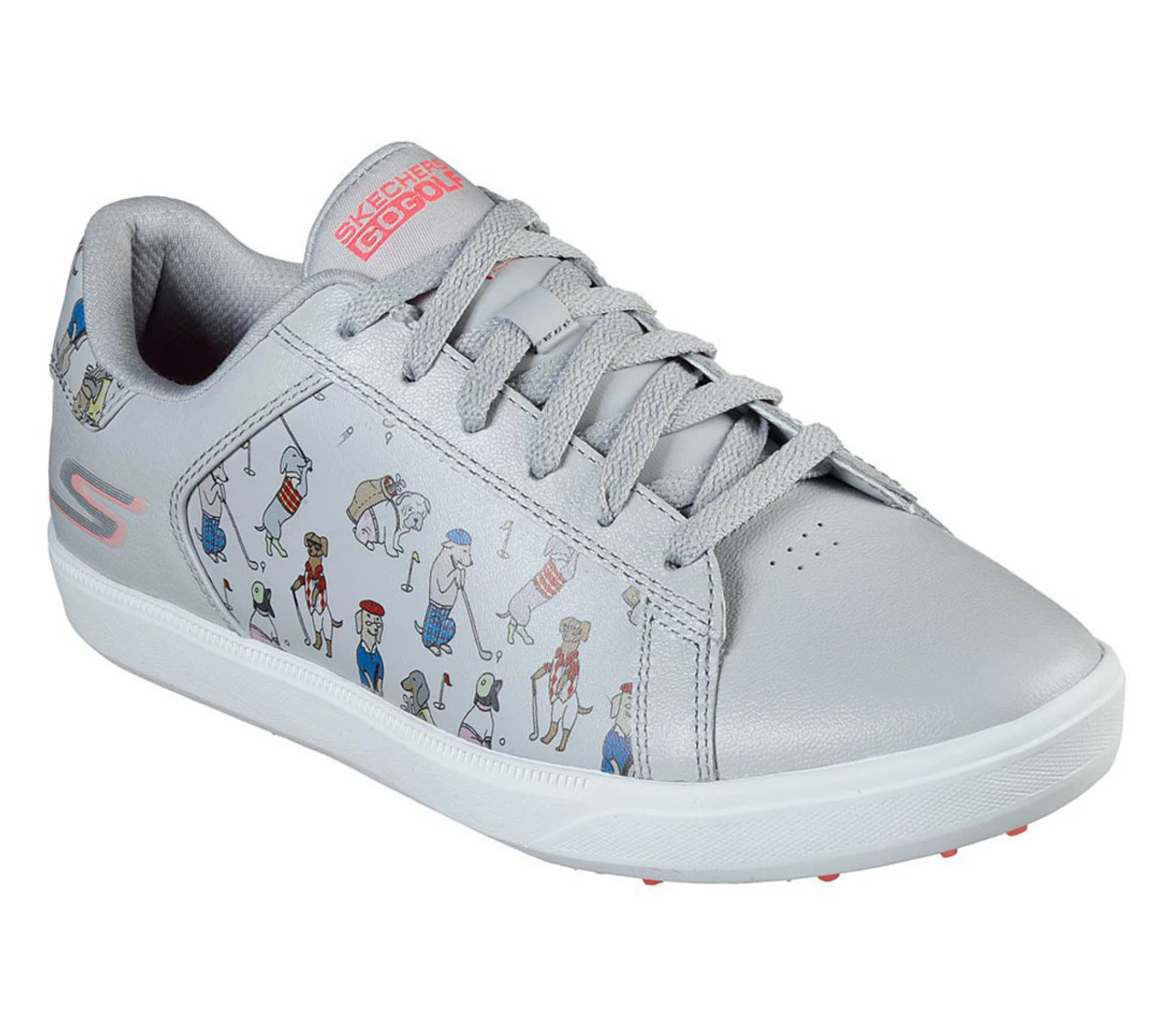 Skechers Women's Go Golf Drive - Dogs At Play Golf Shoes - Gray/Pink 5 Skechers Women's Go Golf Drive - Dogs At Play Golf Shoes - Gray/Pink - Image 3