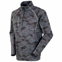 Sunice Allendale SuperliteFX Stretch Thermal Half-Zip Pullover -Shoes Sales Shop sunice allendale superlitefx stretch thermal half zip layer charcoal camo 01 64526.1637001462